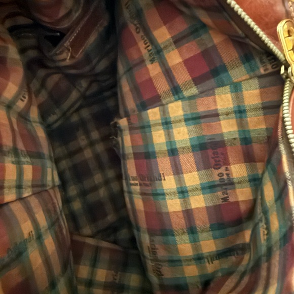 Marino Orlandi Embossed Leather Logo Sling Backpack Convertible Handbag - Picture 4 of 12